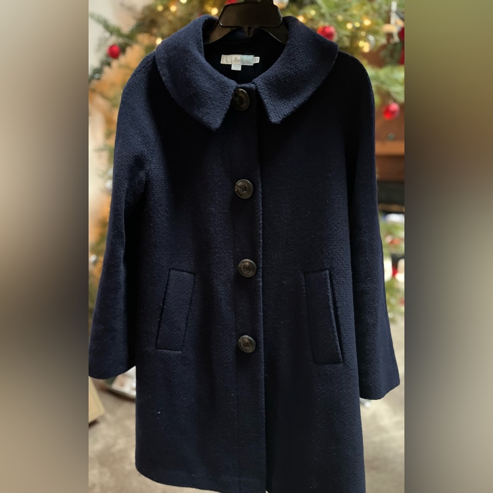 Boden Navy Blue  Pea Coat, large snap buttons, Women’s US size 8, UK size 12